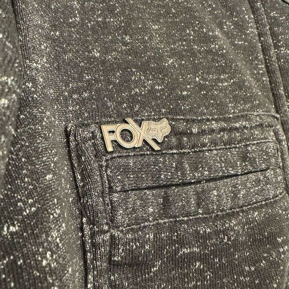 Y2K 2000s Fox Racing Charcoal Gray Button Up Hooded Sweater Womens Small - Picture 4 of 9